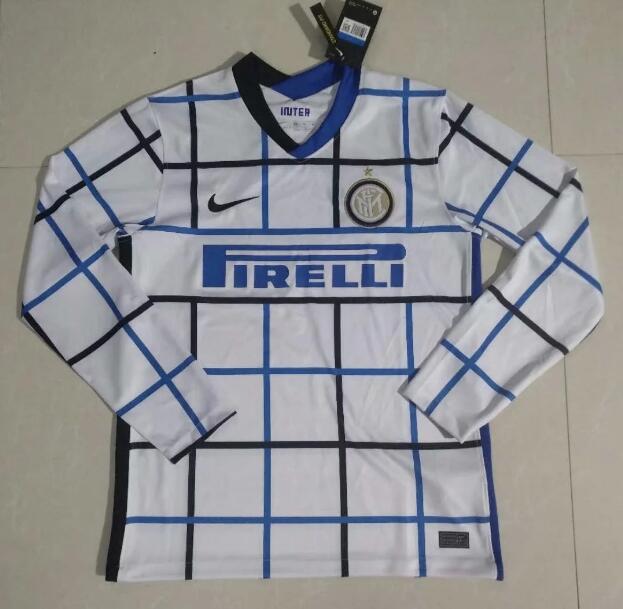 Inter Milan Long Sleeve Away Kit Soccer Jersey 2020/21